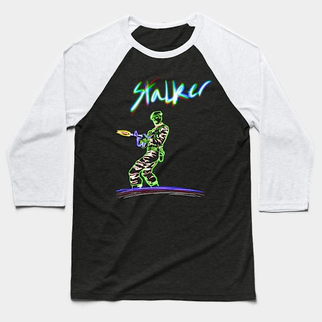 Neon Stalker 2 Baseball T-Shirt by CaptainOceanSkydive